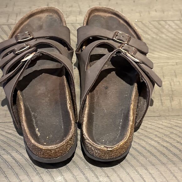 Birkenstock Florida Womens Sandal size 6.5-7 Soft Footbed Mocha Brown  READ - Picture 3 of 7